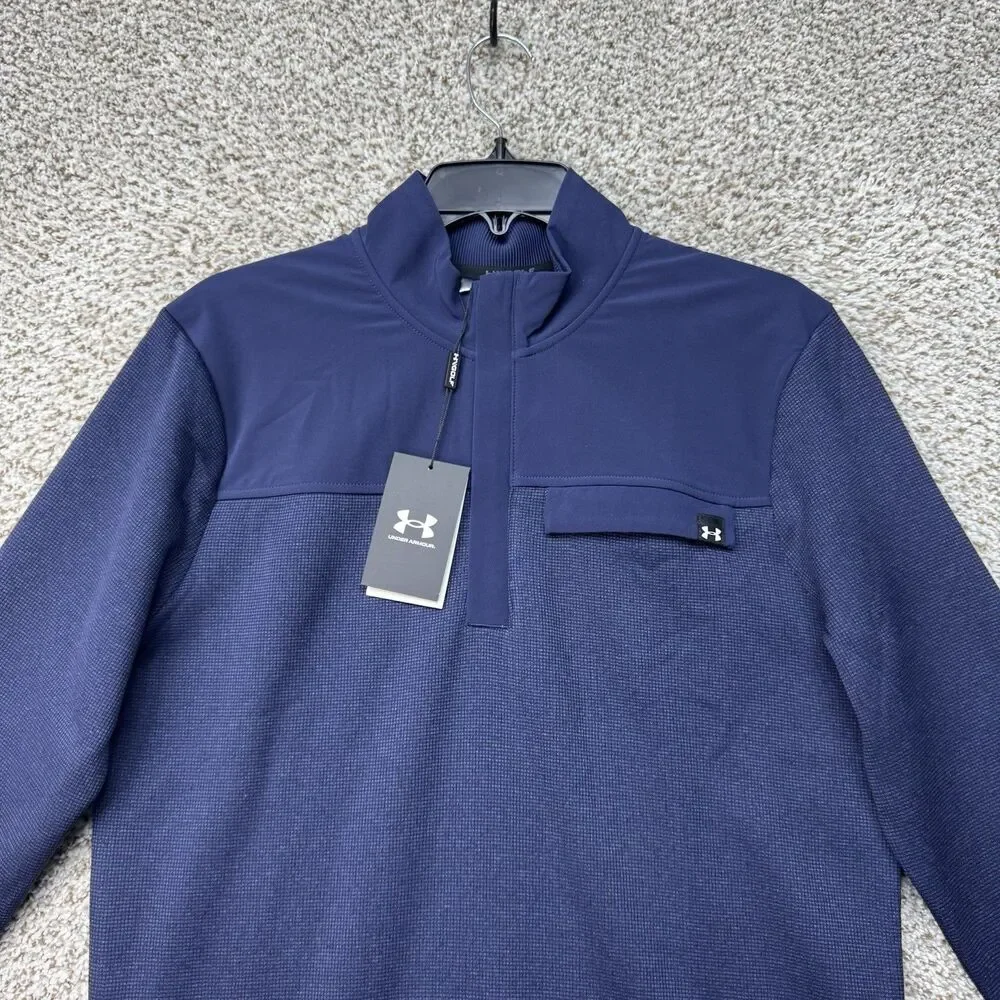 Under Armour Storm Sweater Men's Small‎ Blue 1/2 Zip Fleece Pullover Golf New